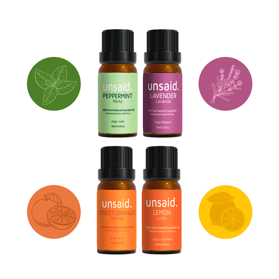 Kit de regalo Difusor de aroma Ambiental 160 ml + 4 esencias naturales Ozu