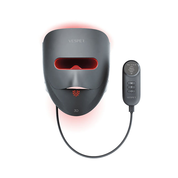 Máscara Facial 3D de Silicona con Fototerapia LED Gris Vesper