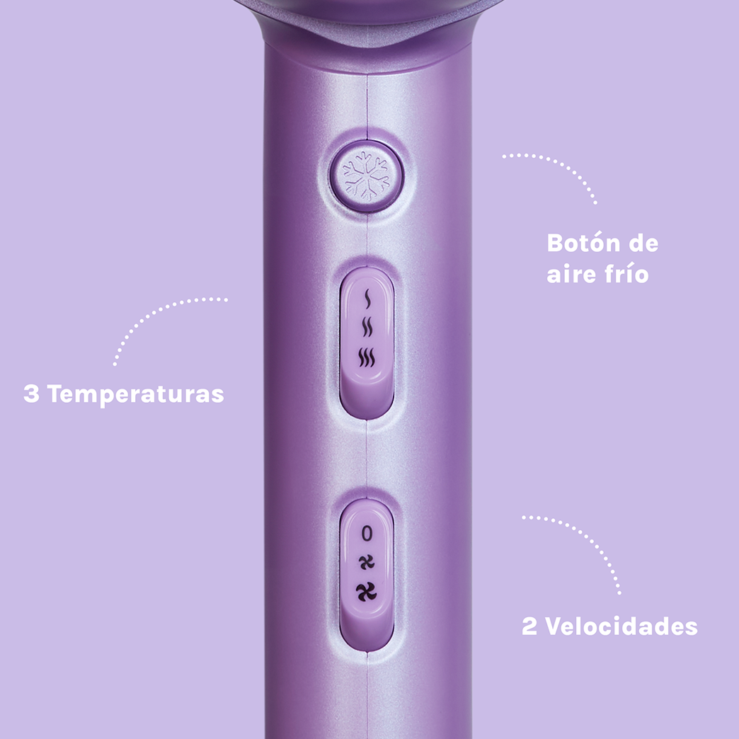 Secador Ionic con Difusor Frizzless  1800W Lila Mint