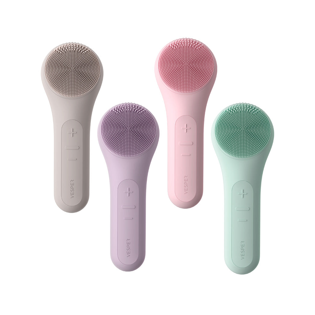 Cepillo de limpieza facial sónico con calor Verde