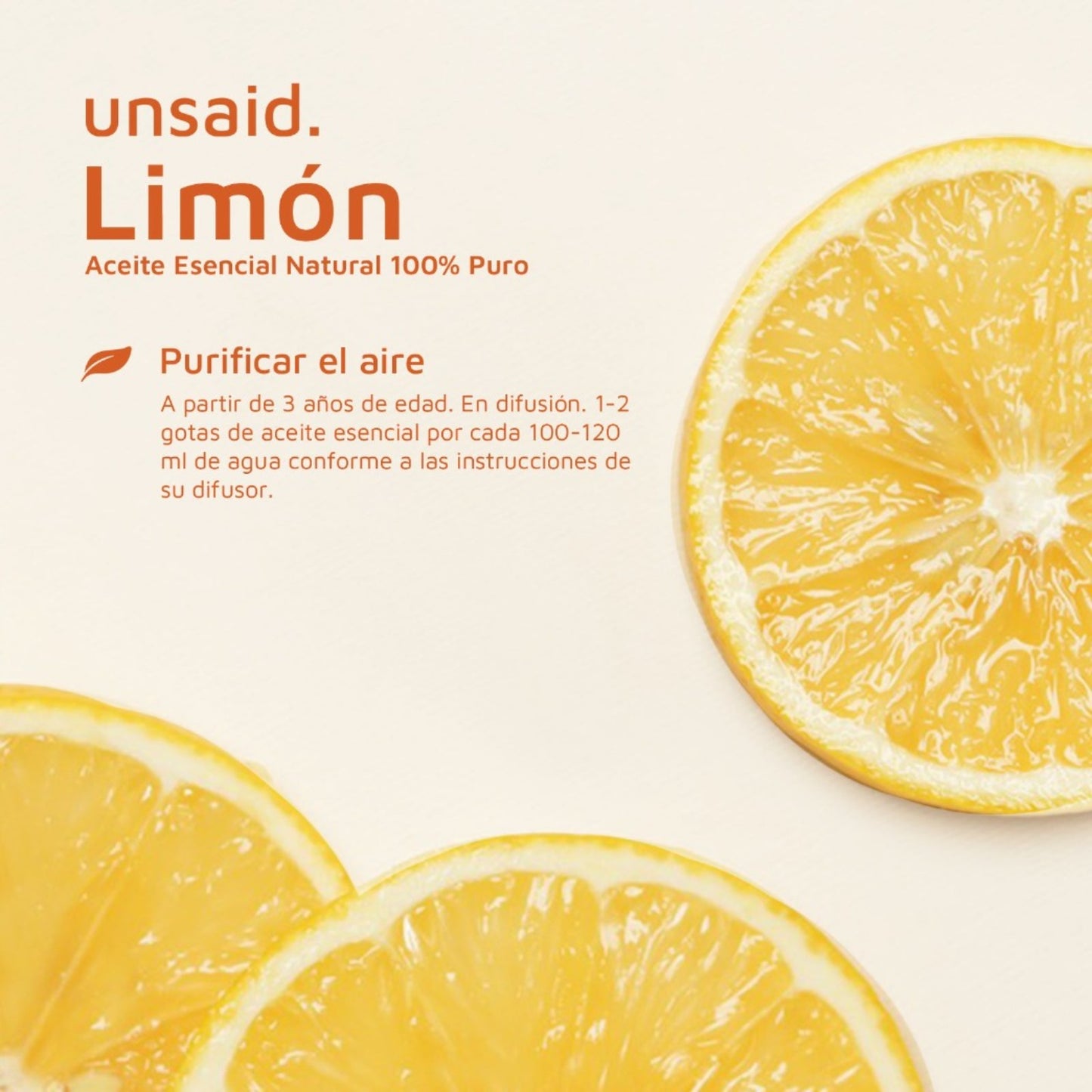 Aceite Esencial de Limón 100% Puro de 10 ml Unsaid