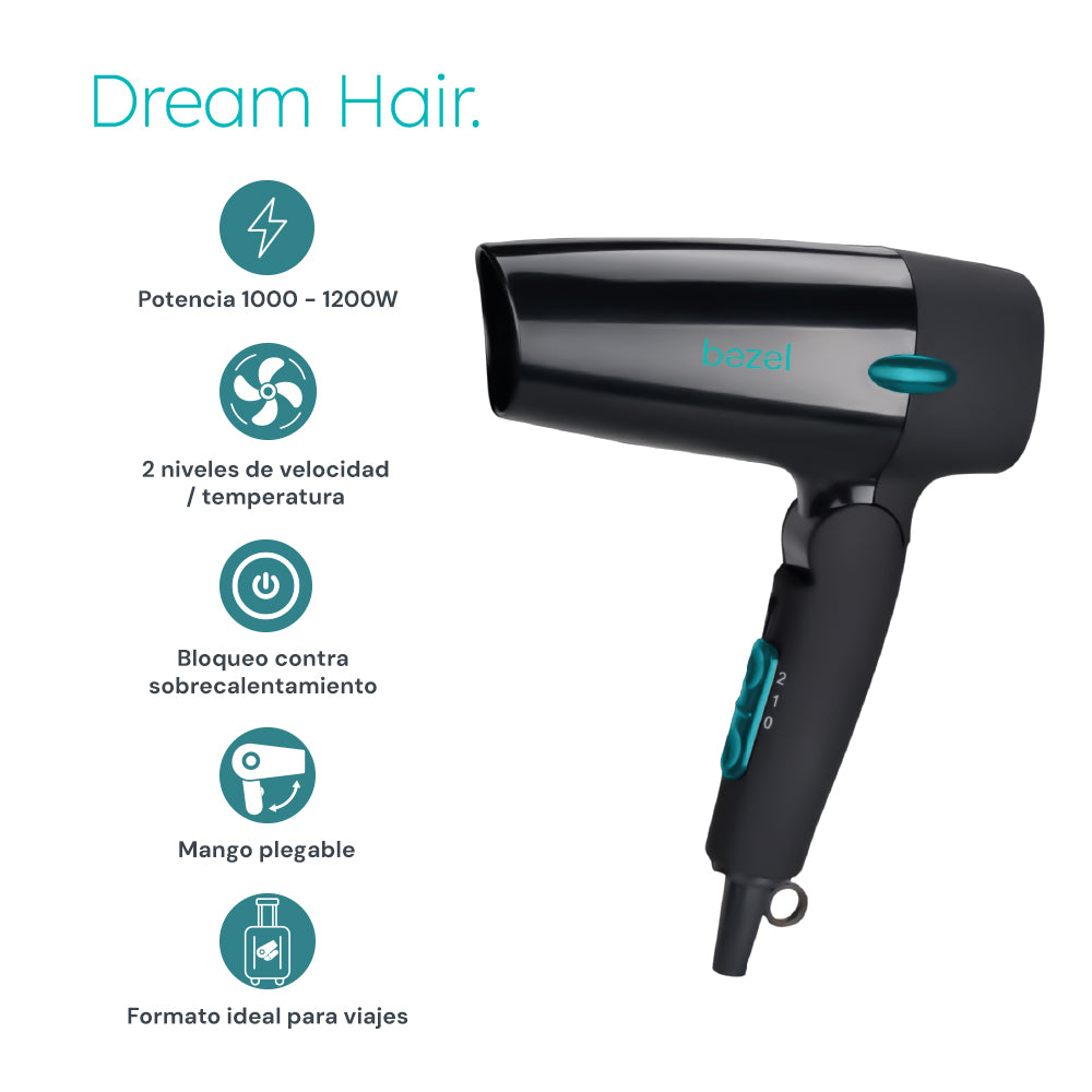Secador de Pelo Plegable Bezel