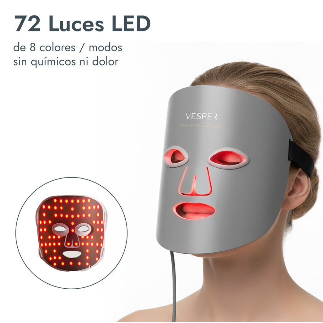 Máscara Facial luz LED Roja Azul e Infrarroja Vesper