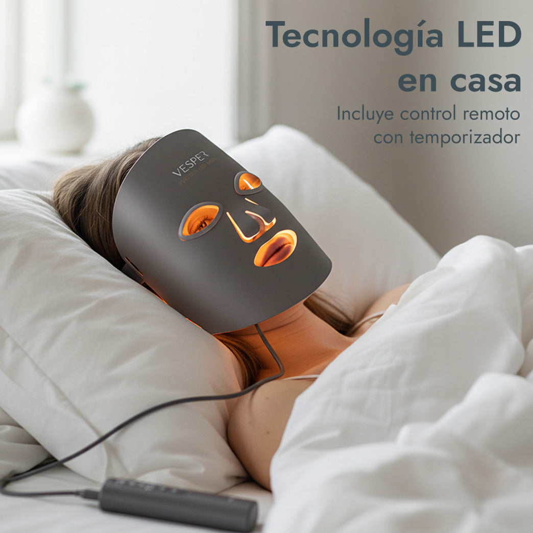 Máscara Facial luz LED Roja Azul e Infrarroja Vesper