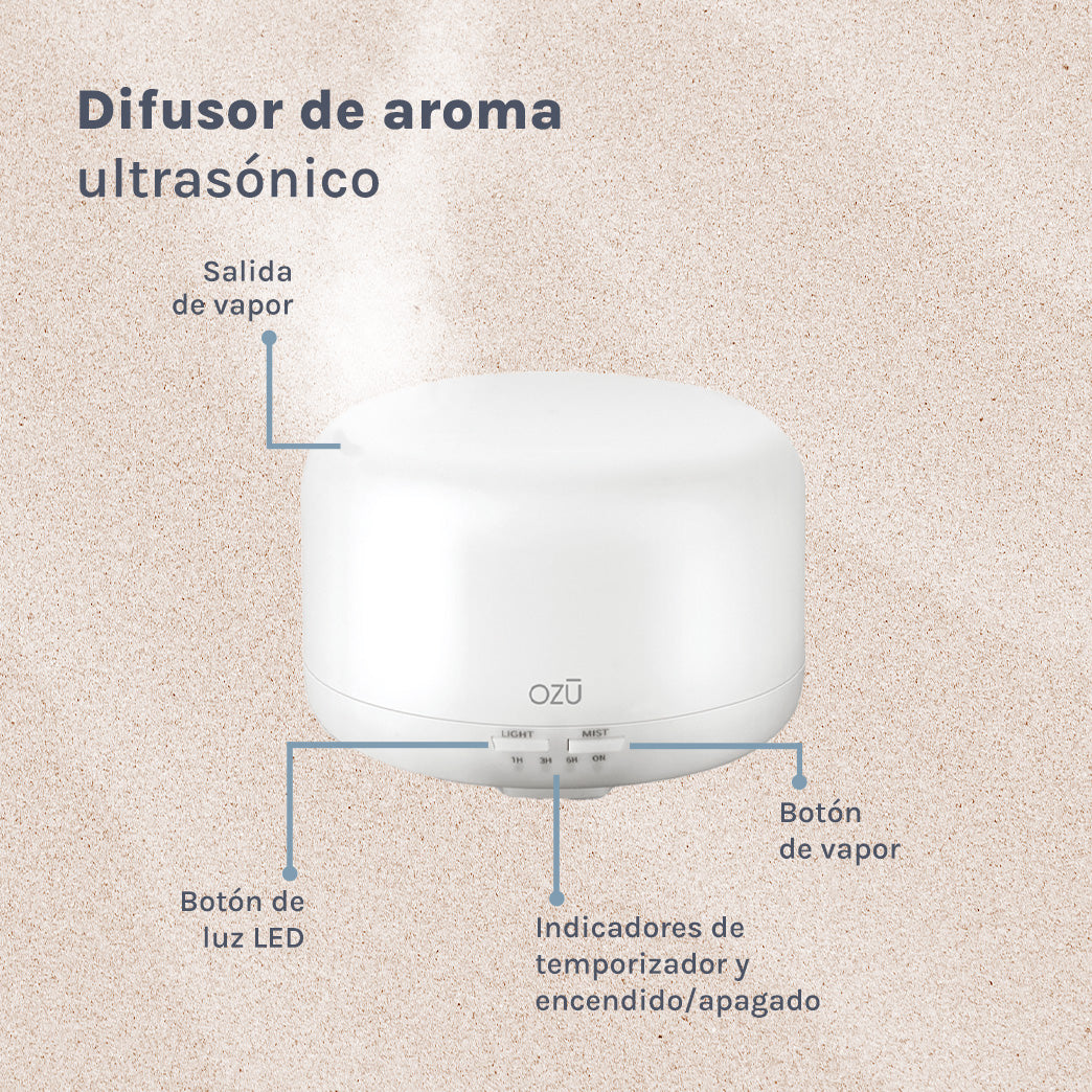 Difusor de aroma ultrasónico blanco Ozu