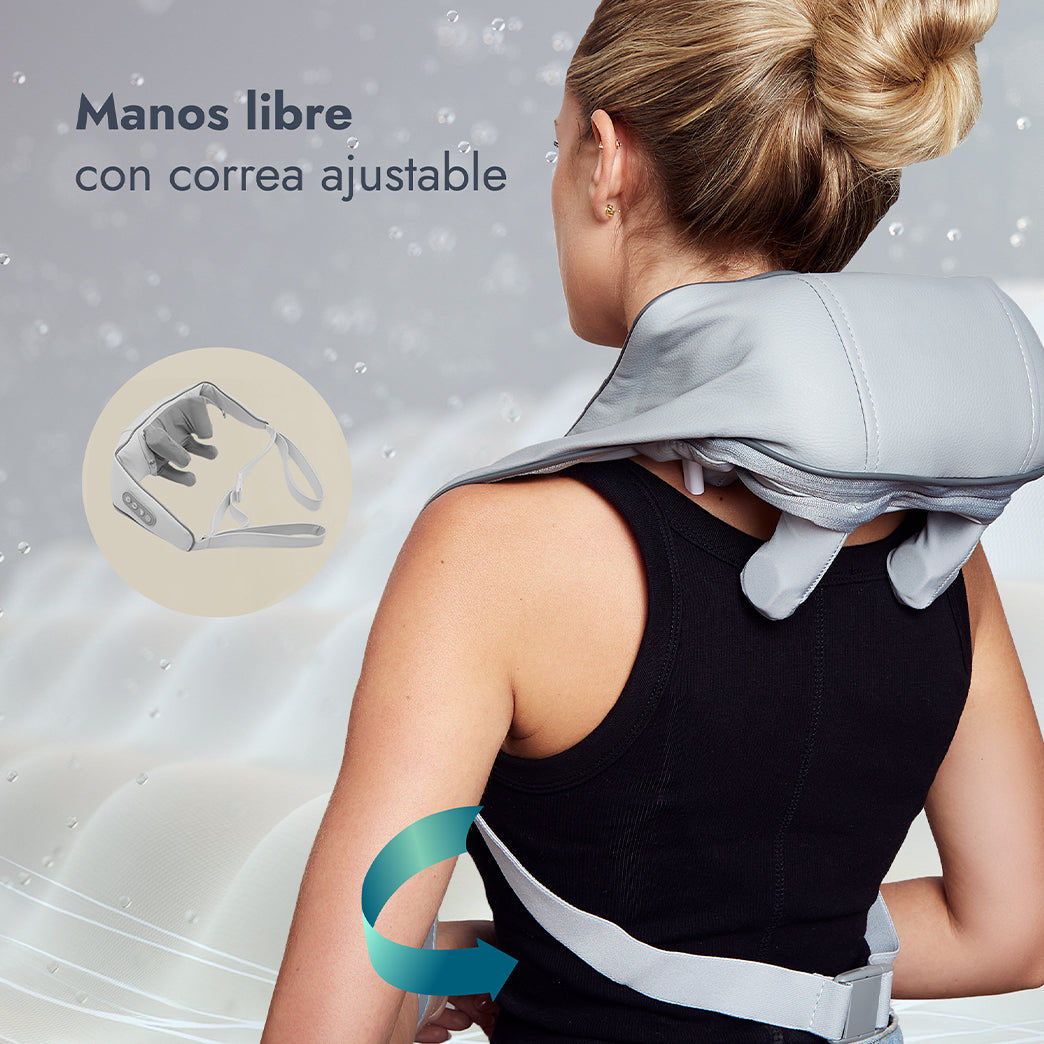 Masajeador de cuello y hombros Shiatsu  Recargable con calor Gris Ozu