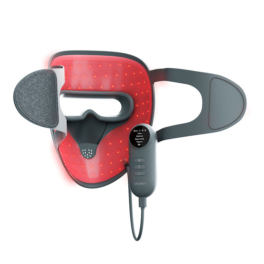 Máscara Facial 3D de Silicona con Fototerapia LED Gris Vesper