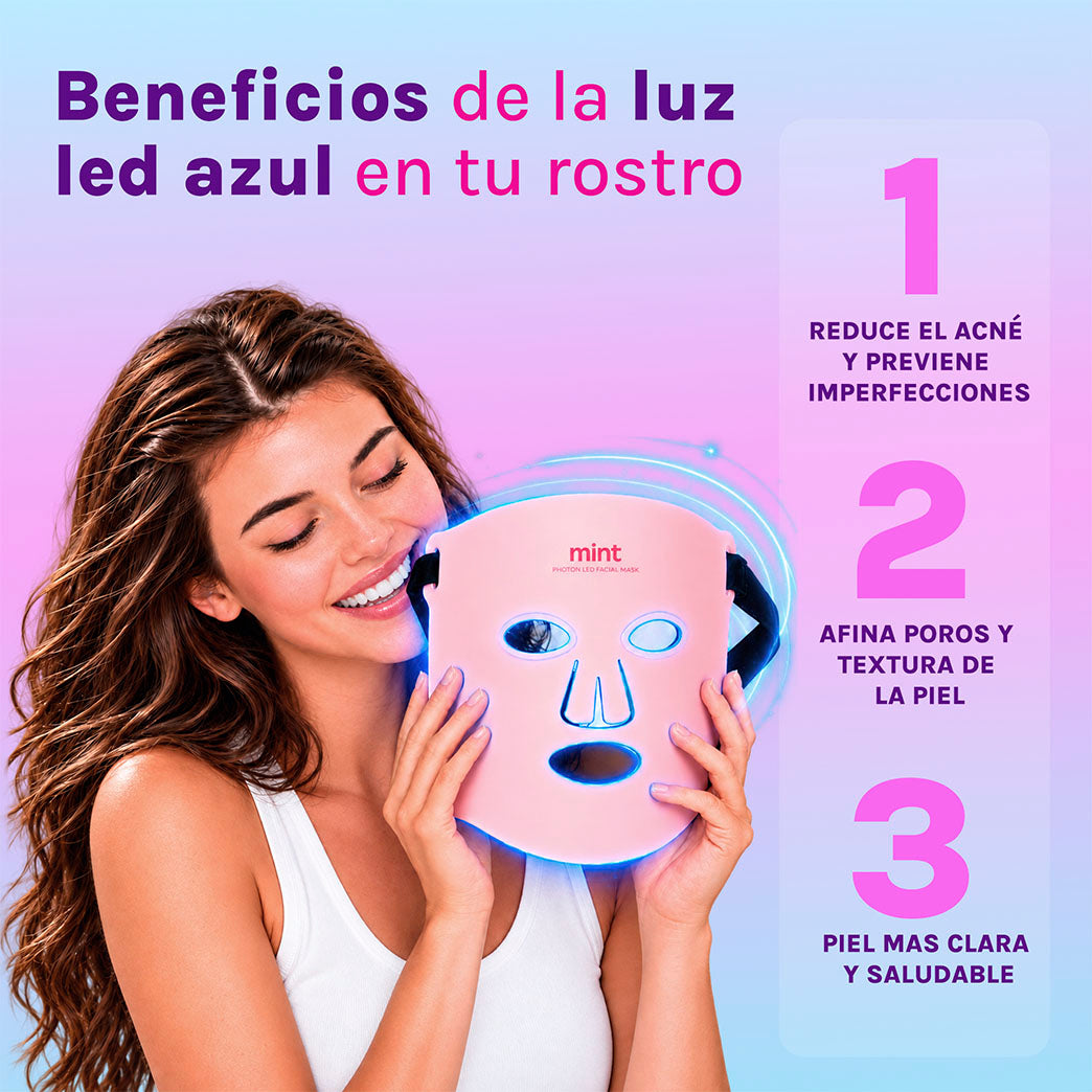 Máscara Facial LED de Fotones 7 en 1 Mint