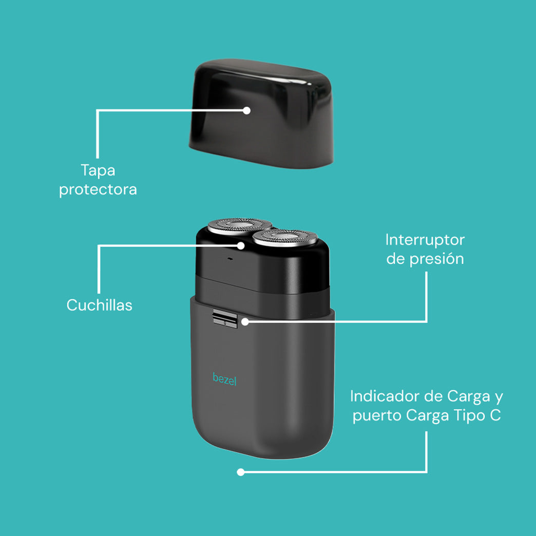 Afeitadora Recargable de Bolsillo Bezel