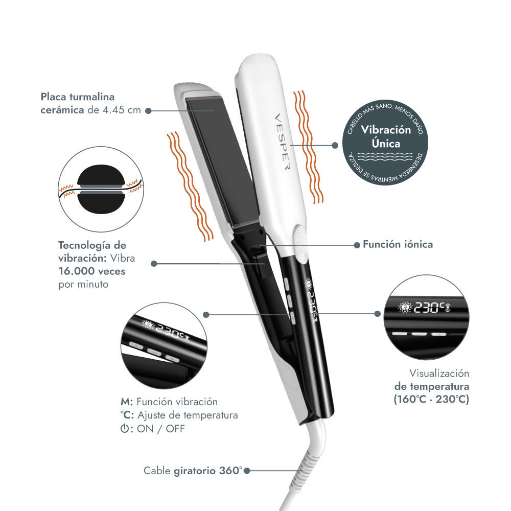 Alisador de Pelo Wide Vibration Vesper