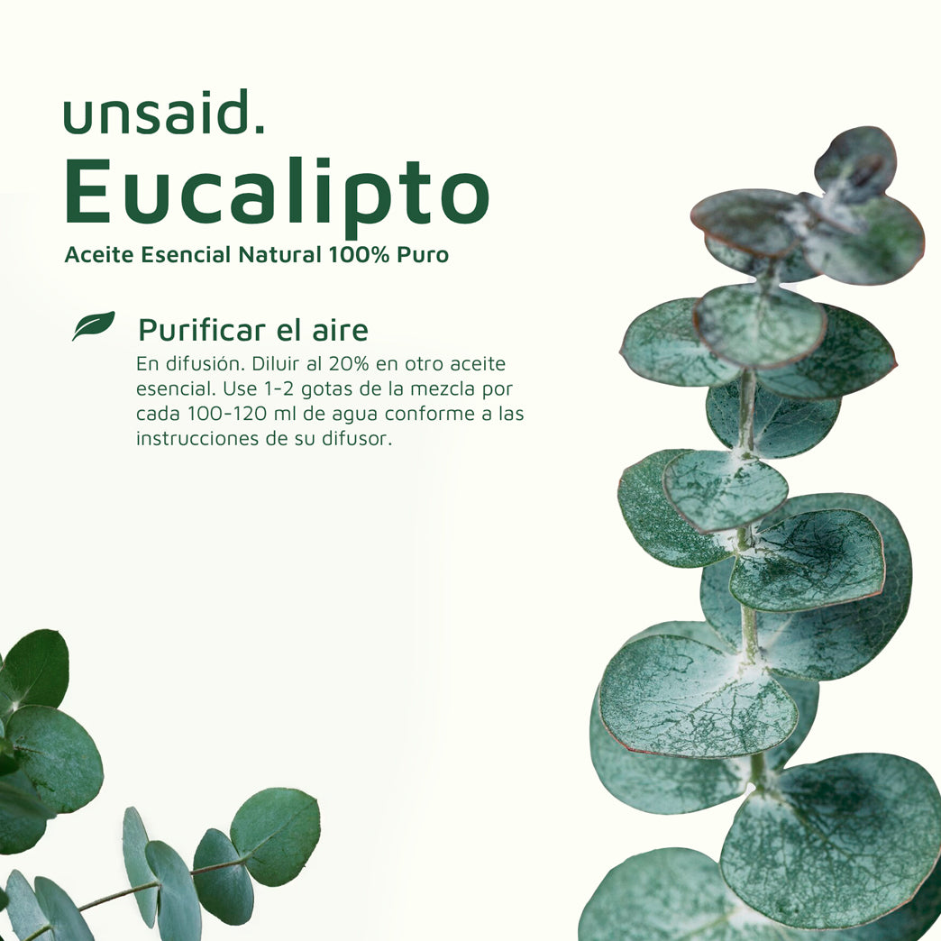 Aceite Esencial de Eucalipto 100% Puro de 10 ml Unsaid