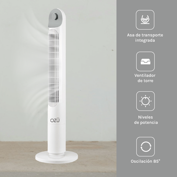 Ventilador Torre Blanco 40" Ozu