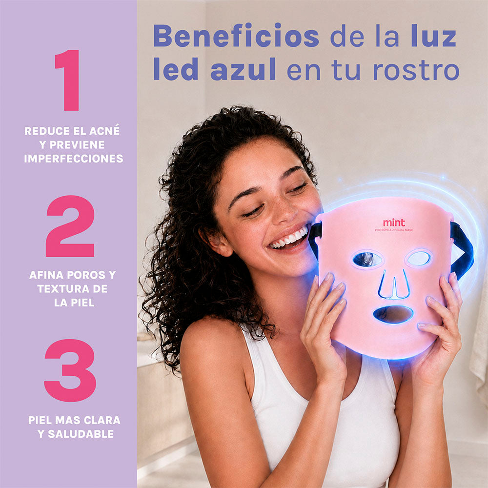 Máscara Facial LED de Fotones 7 en 1 Mint
