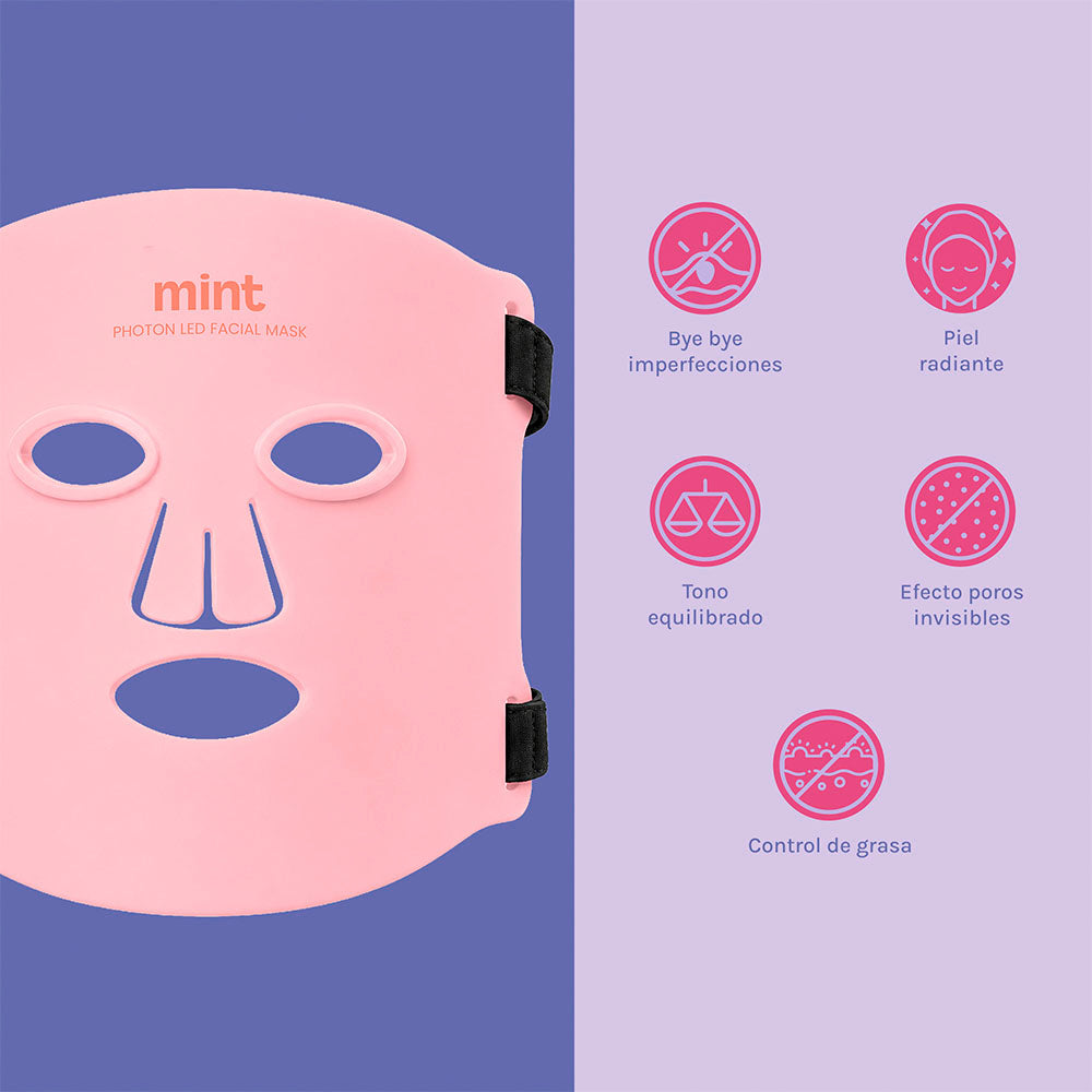 Máscara Facial LED de Fotones 7 en 1 Mint