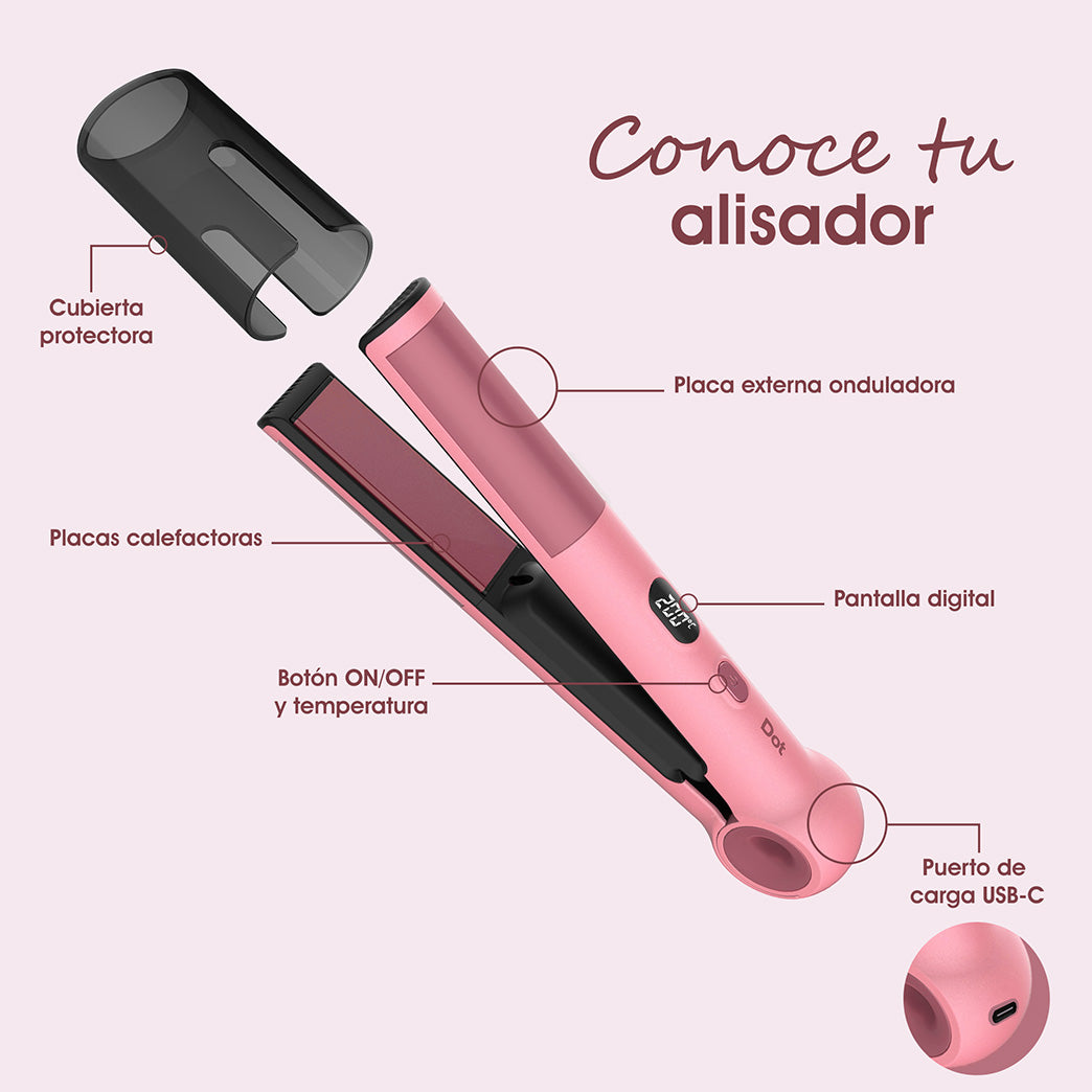 Alisador Recargable 2 en 1 Dot