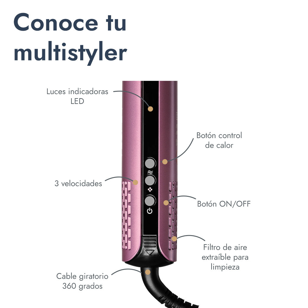 Multistyler con Alisado de Aire 5 en 1 Vesper Pro