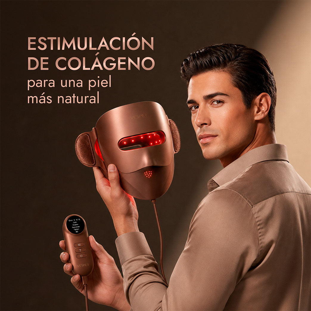 Máscara Facial 3D de Silicona con Fototerapia LED Café Vesper