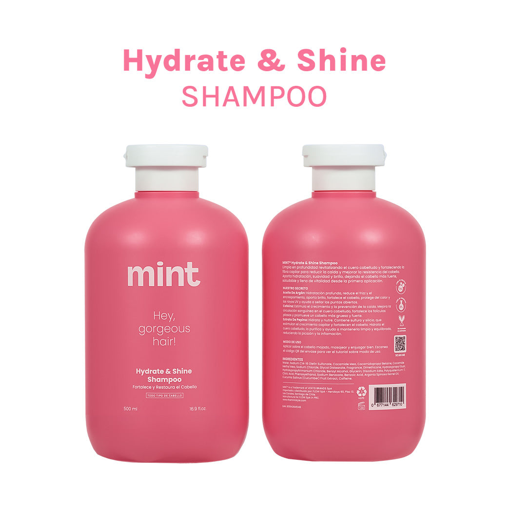Shampoo Hydrate & Shine Fortalece y Restaura 500ml Mint
