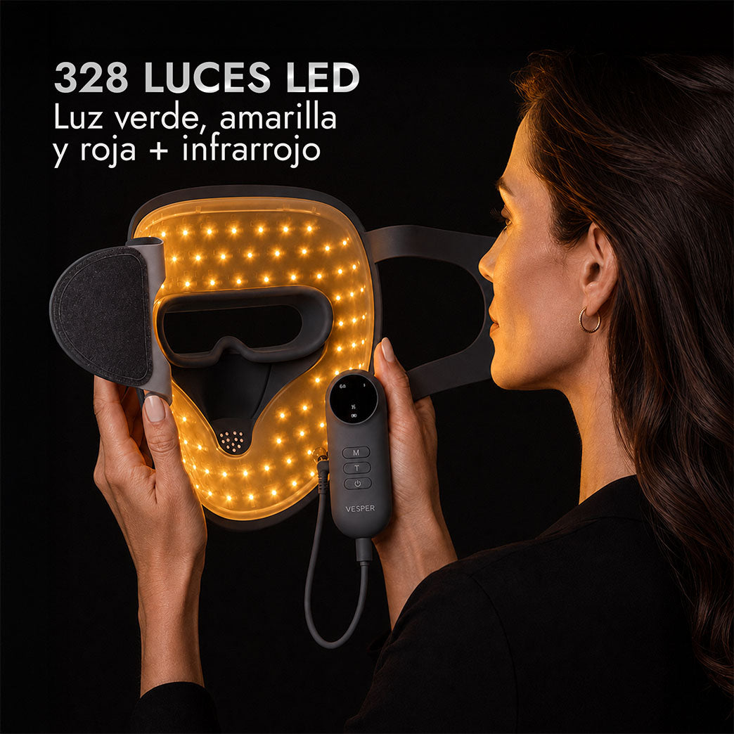 Máscara Facial 3D de Silicona con Fototerapia LED Gris Vesper