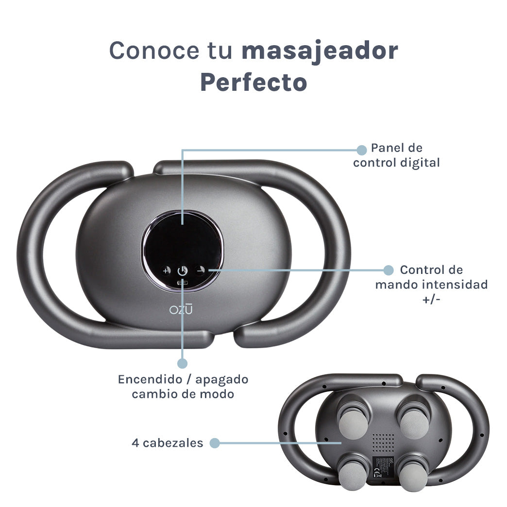 Masajeador Recargable 4 Cabezales Ozu