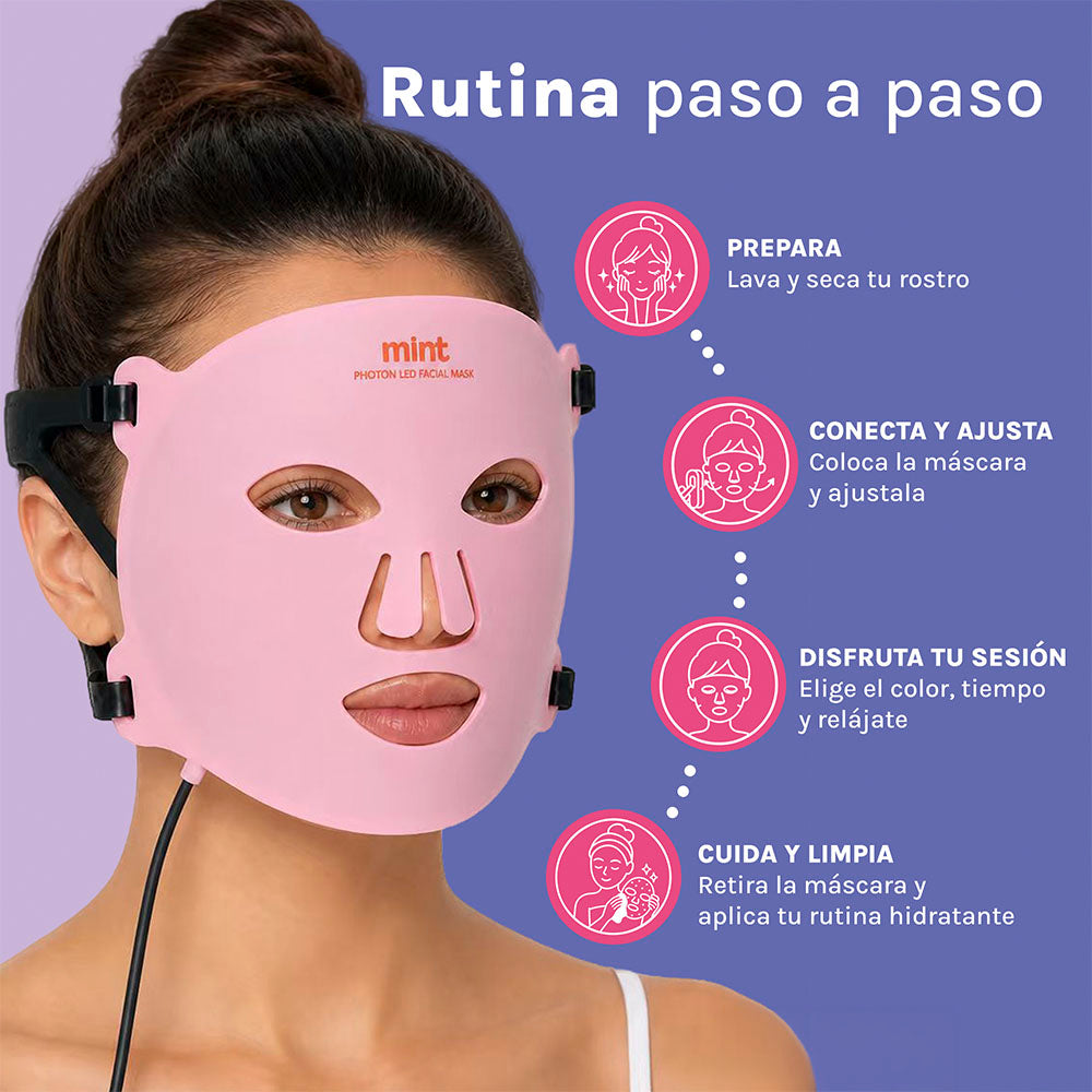 Máscara Facial LED de Fotones 7 en 1 Mint