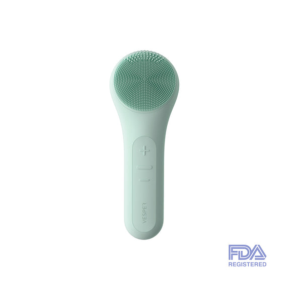 Cepillo de limpieza facial sónico con calor Verde