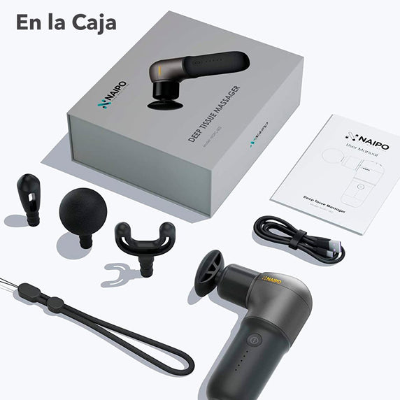 Pistola De Masaje Muscular Compacta Vibración Gris MGPC-002 Naipo